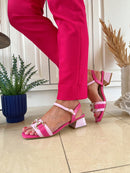 Kate Appleby Dunsden Magenta Block Sandals - Baby Pink & Magenta