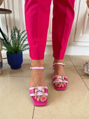 Kate Appleby Dunsden Magenta Block Sandals - Baby Pink & Magenta