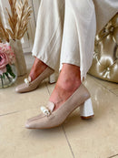 Dancing Matilda Pearl Embroidered Court Shoe 018 - Rose Beige
