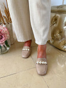 Dancing Matilda Pearl Embroidered Court Shoe 018 - Rose Beige