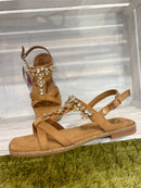 XTI Crystal Embellished Camel Sandal - 142856