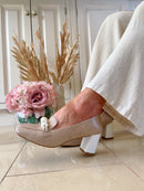 Dancing Matilda Pearl Embroidered Court Shoe 018 - Rose Beige