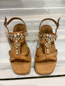 XTI Crystal Embellished Camel Sandal - 142856