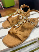 XTI Crystal Embellished Camel Sandal - 142856