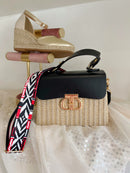 Selma Straw Bag - Black