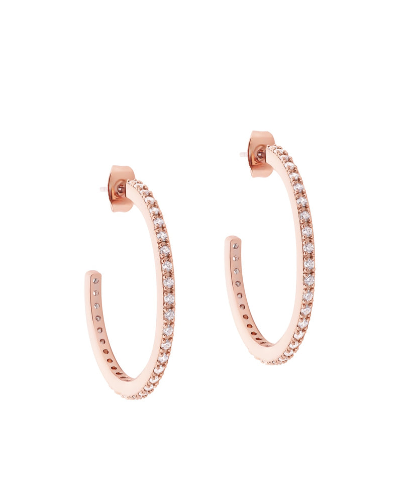 Tipperary Crystal Rose Gold Hoop Earrings 157064