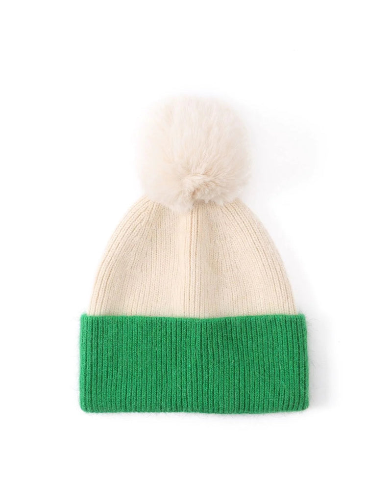 Mel Stripe Pom Hat - Green