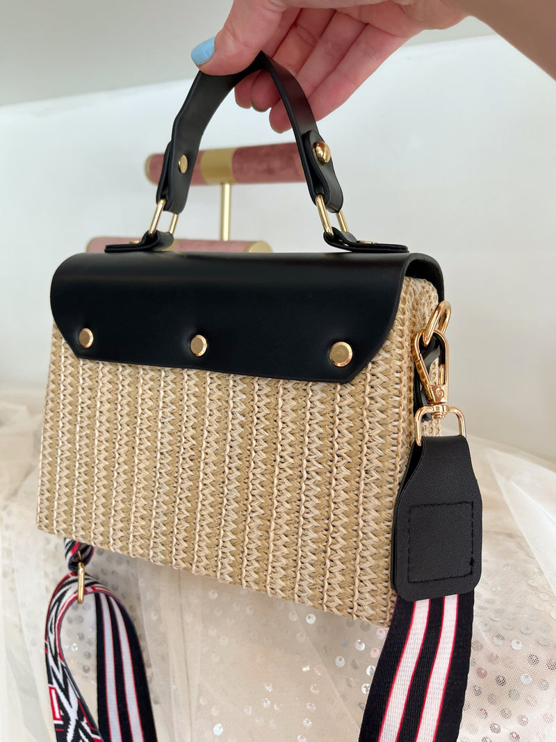 Selma Straw Bag - Black