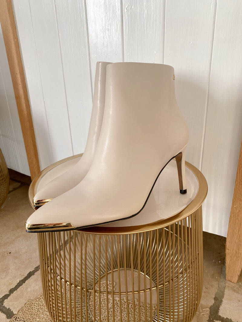 Una Healy "Larger Than Life" Gold Toe Ankle Boot - Barely Neutral