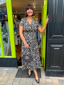 Darla Zebra & Gold Print Dress