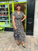 Darla Zebra & Gold Print Dress