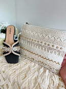 Stephan Woven Crystal Mules - Black QQ-223