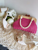 Dancing Matilda Printed Sandal With Flower Applique 023 - White & Soft Pink