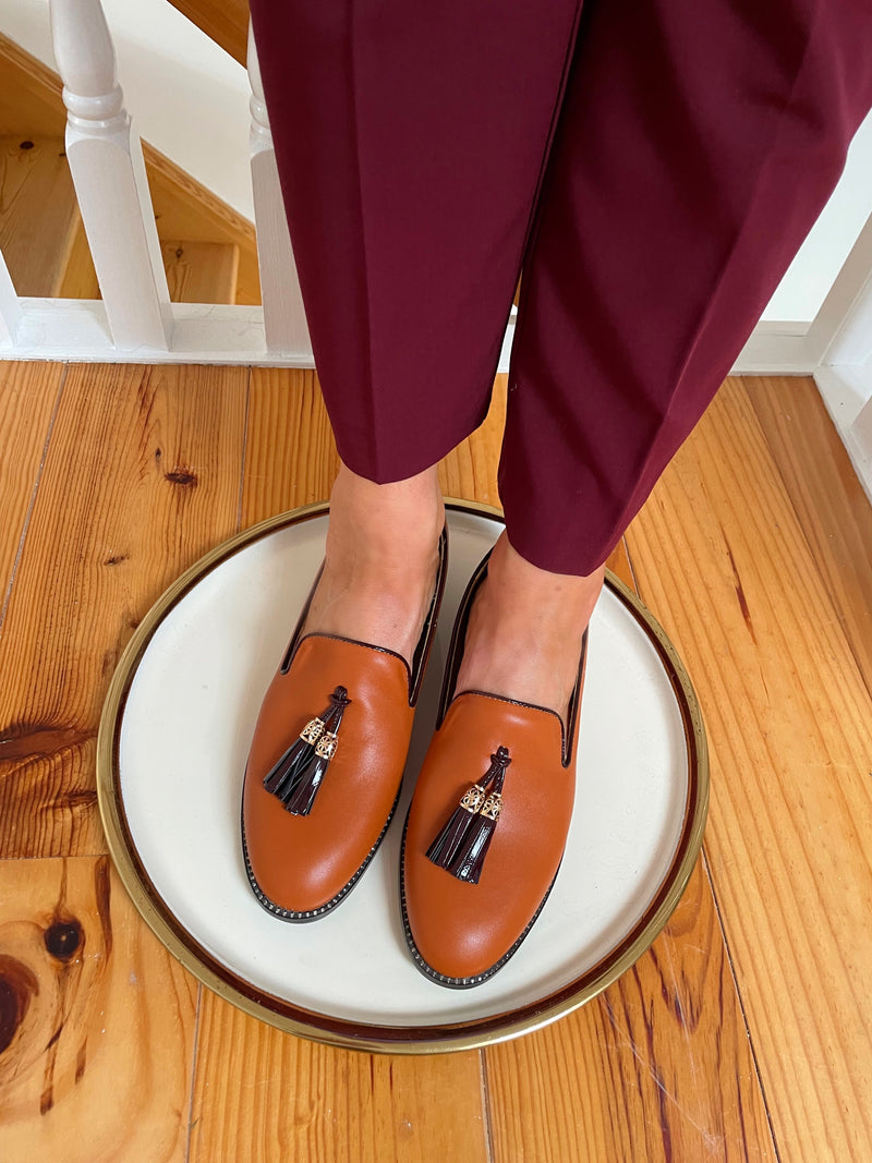 Dancing Matilda "Trapeze Broceada" Loafer Tan