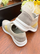 Patrizio Italiano Biella Lemon Stripe Trainer - Beige, Taupe & Lemon