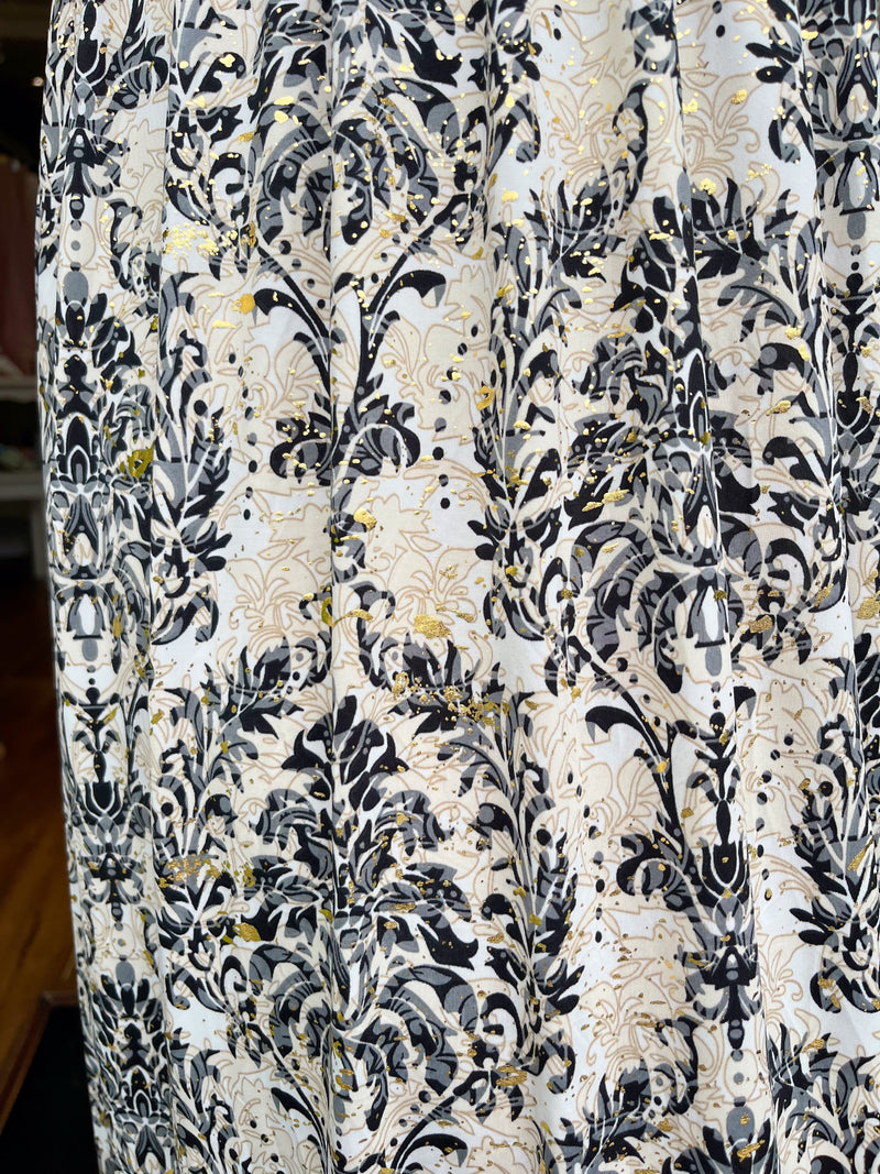 Magic Gold Speckle Black & Grey Maxi Dress
