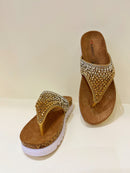 Heavenly Feet 'Hart' Gold Slider - Crystal Ombre