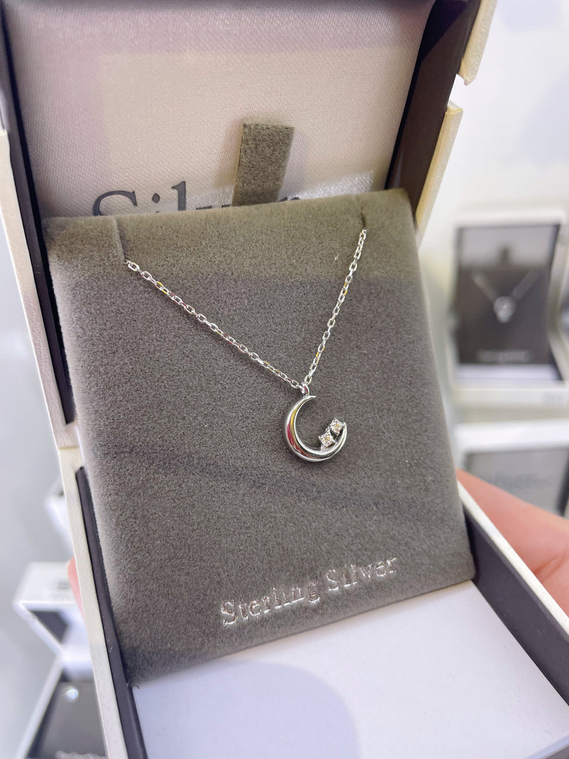 Absolute Sterling Silver Moon Pendant SP175SL