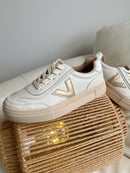 Drilleys "Eighty Irish Cream" Trainers - Cream & Gold