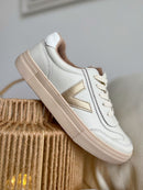 Drilleys "Eighty Irish Cream" Trainers - Cream & Gold