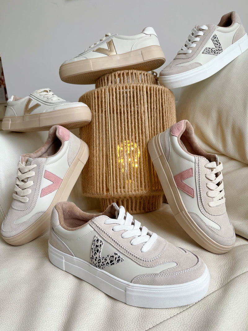 Drilleys "Eighty Irish Cream" Trainers - Cream & Gold