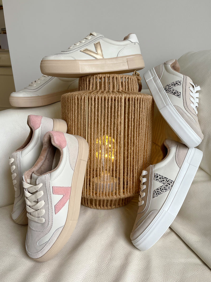 Drilleys "Eighty Irish Cream" Trainers - Cream & Gold