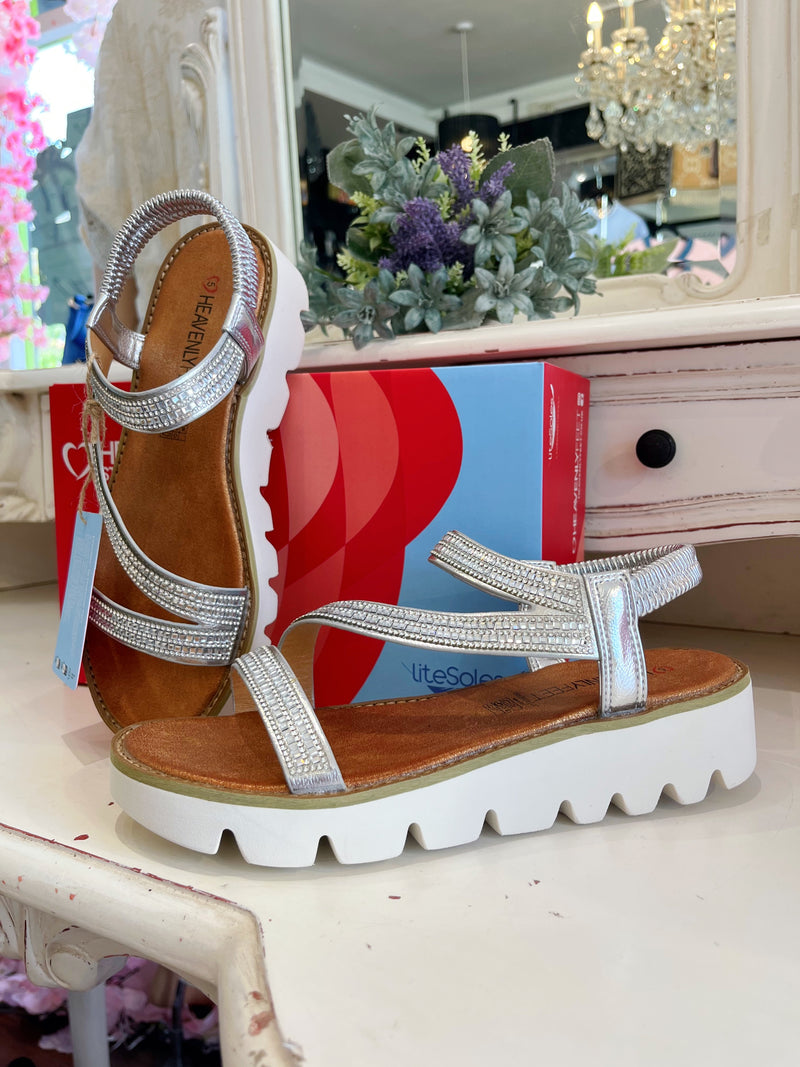 Heavenly Feet Fresco Silver Light Weight Sandal