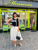 Lexi Floral Applique Pearl Button Waistcoat - Black