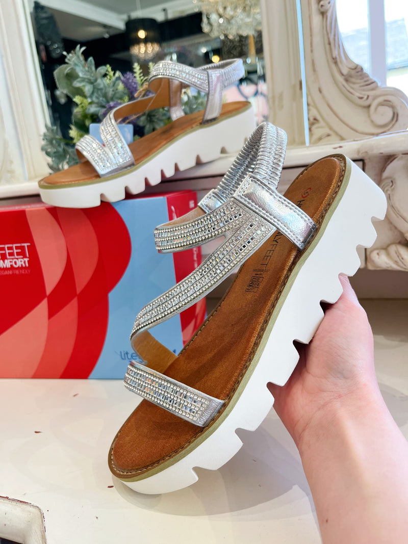 Heavenly Feet Fresco Silver Light Weight Sandal