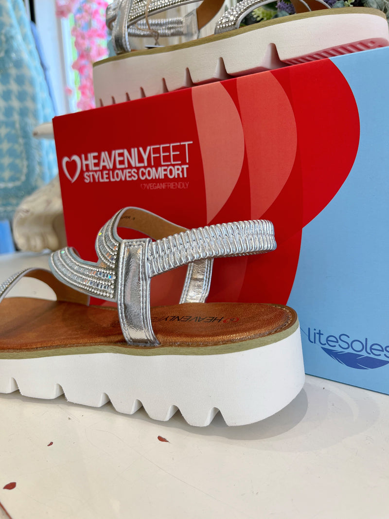 Heavenly Feet Fresco Silver Light Weight Sandal