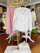 Daisy Floral Applique Shirt - White