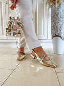 Sorento 'Mount Juliet' Gold Sling Back Pump