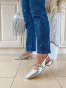 Sorento 'Mount Juliet' Silver Sling Back Pump