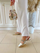 Sorento 'Mount Juliet' Gold Sling Back Pump