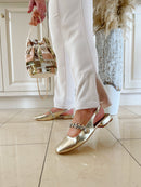 Sorento 'Mount Juliet' Gold Sling Back Pump