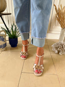 Kate Appleby Sarsden Baileys Mix Sandal - Beige & Gold