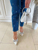 Sorento 'Wrights' Pearl Sling Back Stiletto