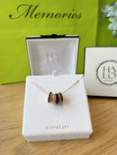 Tipperary Halo Eclipse Pendant Gold & Black 175532