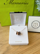 Tipperary Halo Eclipse Pendant Gold & Black 175532