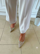 Sorento 'Morelto' Gold Glitter & Iridescent Crystal Sling Back Stiletto