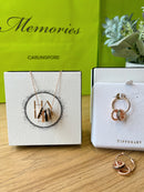 Tipperary Halo Eclipse Pendant Gold & Black 175532