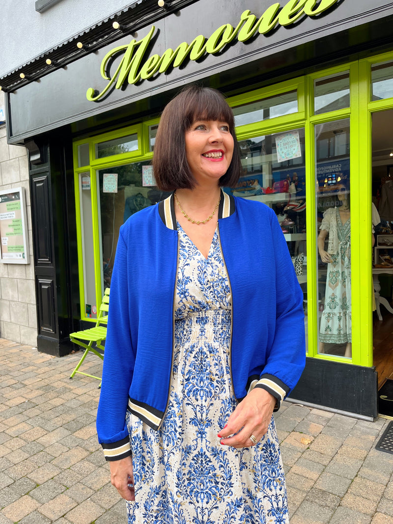 Alara Royal Blue Bomber Jacket