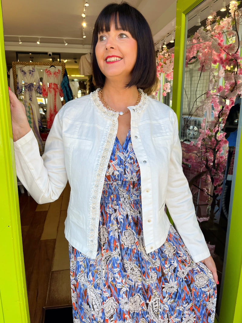 Sarah Denim Jacket -  Cream