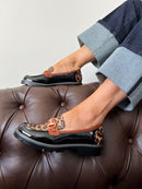 Zanni & Co Animal Print, Black & Brown Loafer