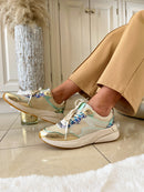 Safety Jogger Gold & Green Metallic Leopard Trainer 629691