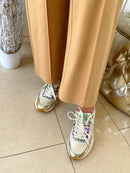 Safety Jogger Gold & Green Metallic Leopard Trainer 629691