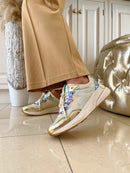 Safety Jogger Gold & Green Metallic Leopard Trainer 629691