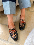 Zanni & Co Animal Print, Black & Brown Loafer