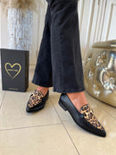 Marco Tozzi Leopard Trim Loafers Black 2-24216-45 005