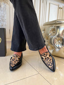 Marco Tozzi Leopard Trim Loafers Black 2-24216-45 005